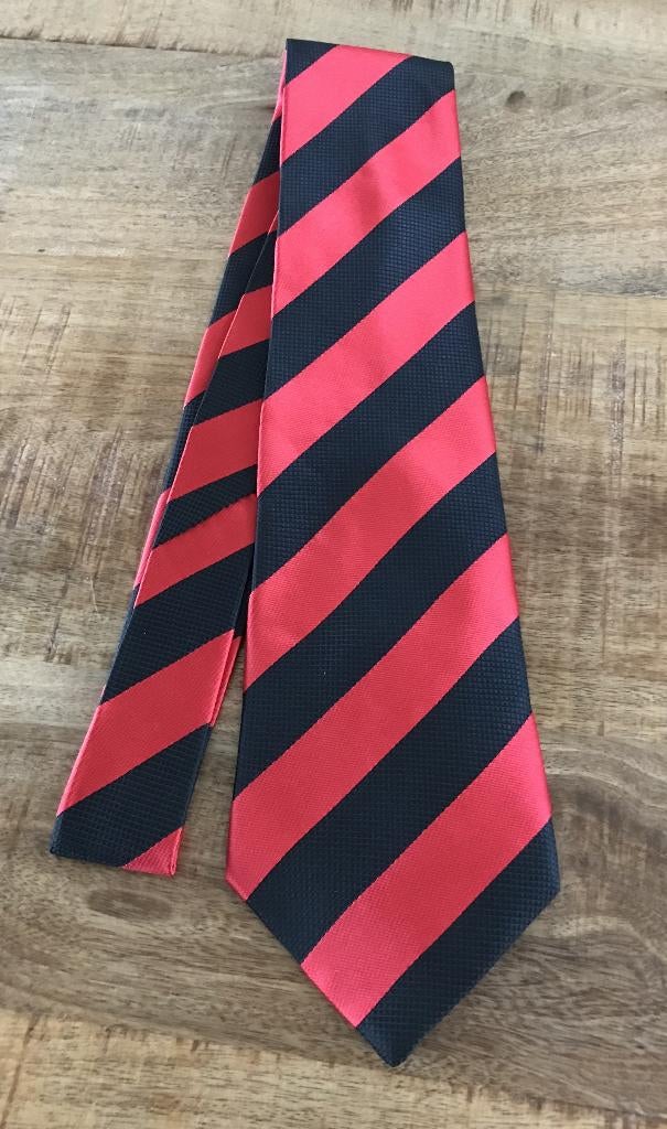 100% zijde Stropdas Rood Zwart streep handgeweven -NIEUW-, Kleding | Heren, Stropdassen, Ophalen of Verzenden, Nieuw, Rood, Met patroon
