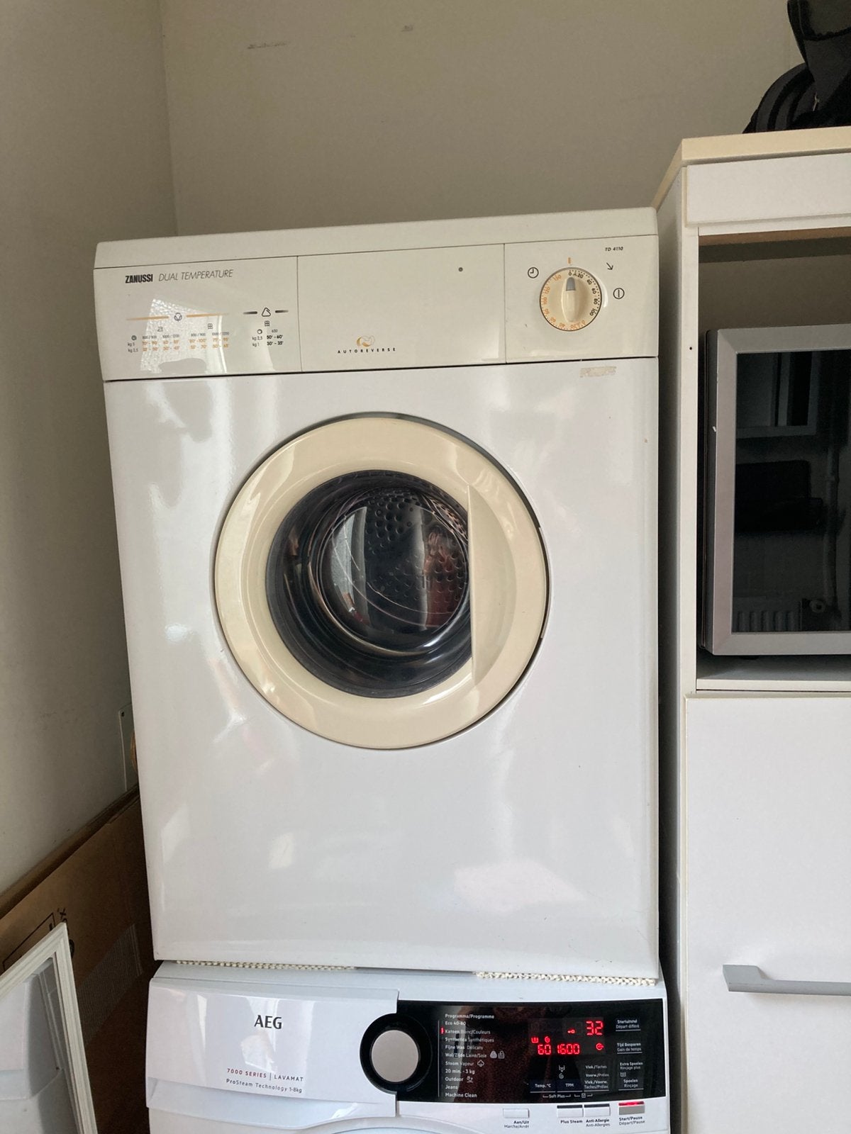 Wasdroger, Ophalen, Gebruikt, Minder dan 85 cm, Luchtafvoer