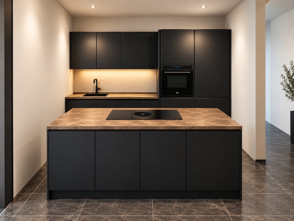 HU17 Luxe  eilandkeuken met BORA inductie met afzuiging