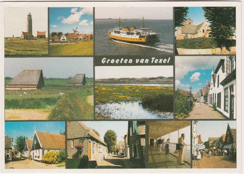 TEXEL Vuurtoren Huizen Veerboot Groeten, Verzenden, 1980 tot heden, Gelopen, Waddeneilanden