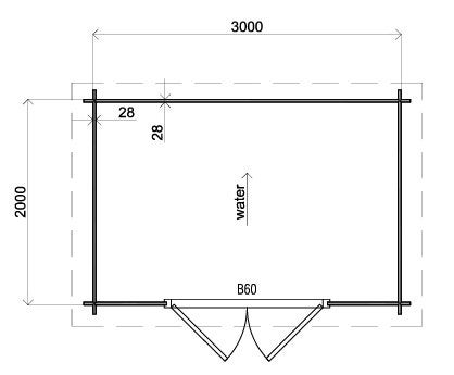 Fonteyn Basicline Tuinhuis Magnolia 300x200cm - Keteldruk, Blokhut, Nieuw, Minder dan 200 cm, Zonder ramen