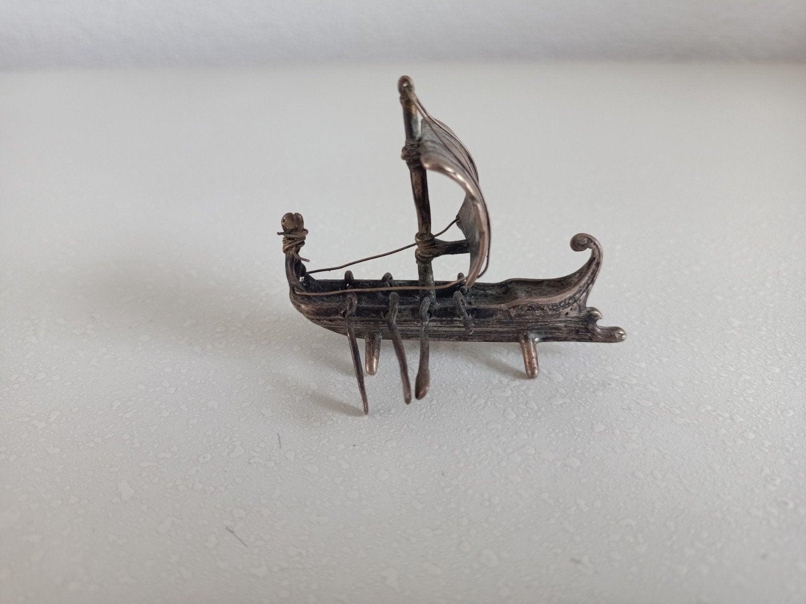 Vikingschip miniatuur, zilver, Ophalen of Verzenden