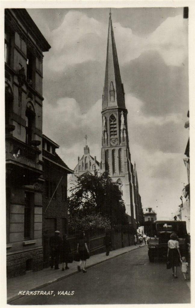 Kerkstraat, Vaals - volk auto - ongelopen, Verzamelen, Ophalen of Verzenden, 1940 tot 1960, Ongelopen, Limburg