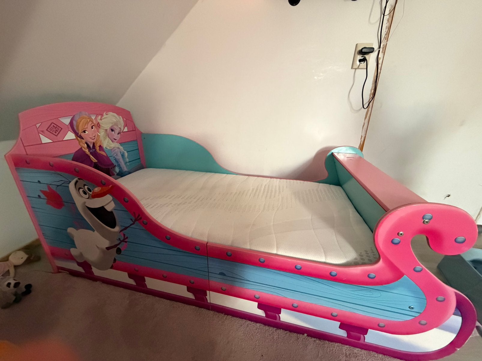 Frozenslee peuterbed, Ophalen, Gebruikt, 70 tot 85 cm, 140 tot 160 cm