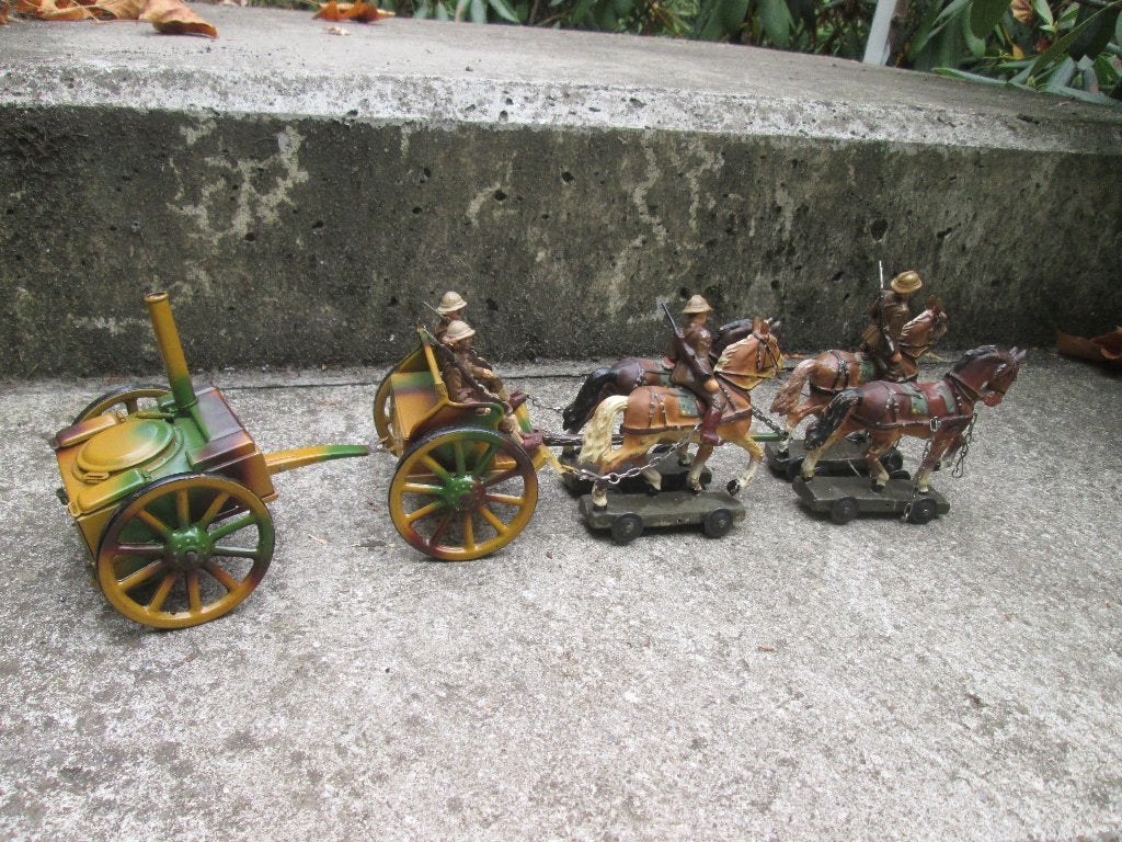 Elastolin Lineol paarden soldaten veldkeuken Tippco TOP set, Ophalen of Verzenden, Landmacht, Nederland, Embleem of Badge