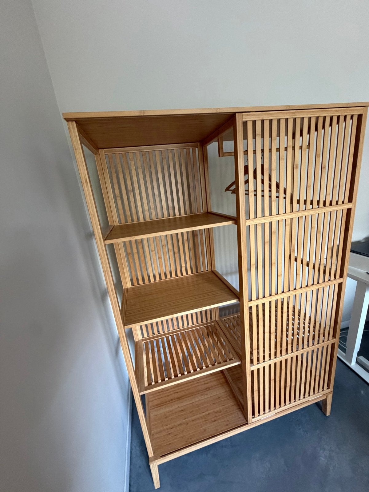 IKEA Nordkisa open kledingkast bamboe, Ophalen, 100 tot 150 cm, Zo goed als nieuw, 150 tot 200 cm