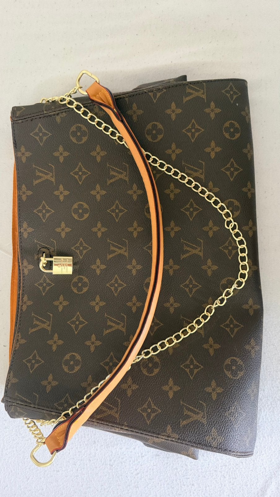 Leren Handtas / Schoudertas suede bekleding, Verzenden, Nieuw, Bruin