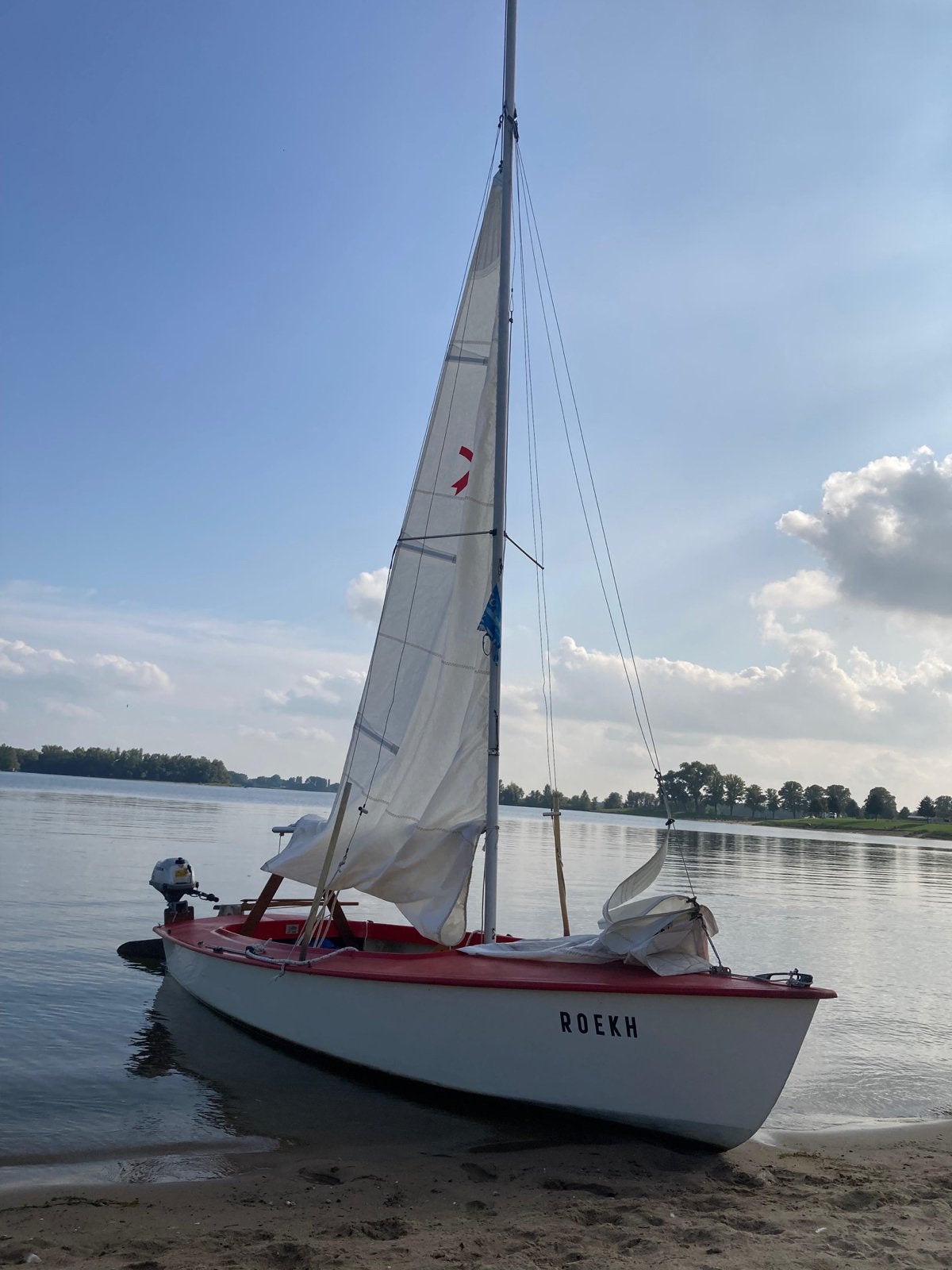 Flying Arrow polyester zeilboot incl. trailer en Honda 5 pk, Ophalen of Verzenden, Gebruikt