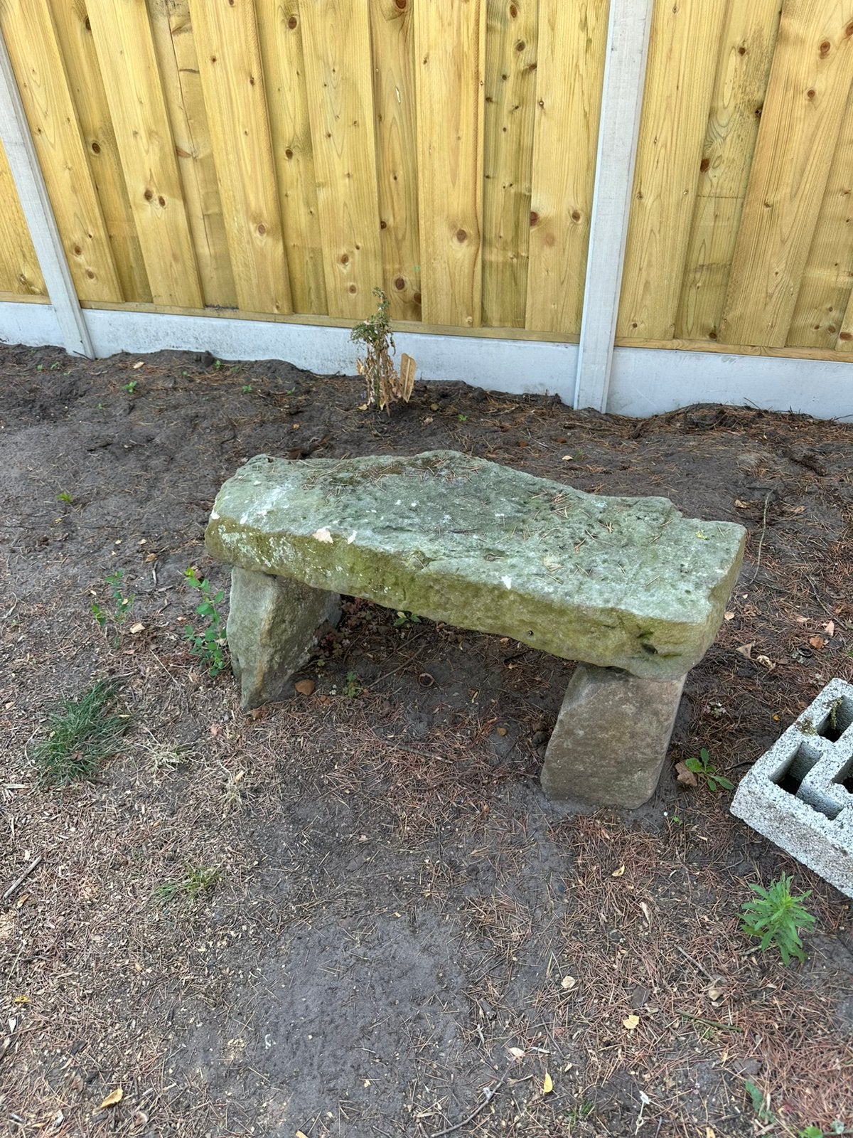 Stenen bankje - zie foto !, Tuin en Terras, Tuinbanken, Ophalen, Gebruikt, Overige materialen