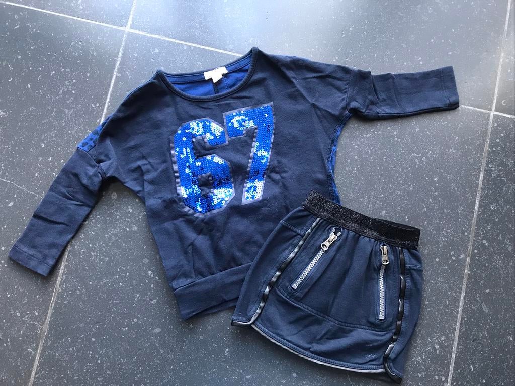 Meisjes setje (rokje & shirtje) donkerblauw Kiddo mt 86/92, Ophalen of Verzenden, Gebruikt, Meisje, Setje