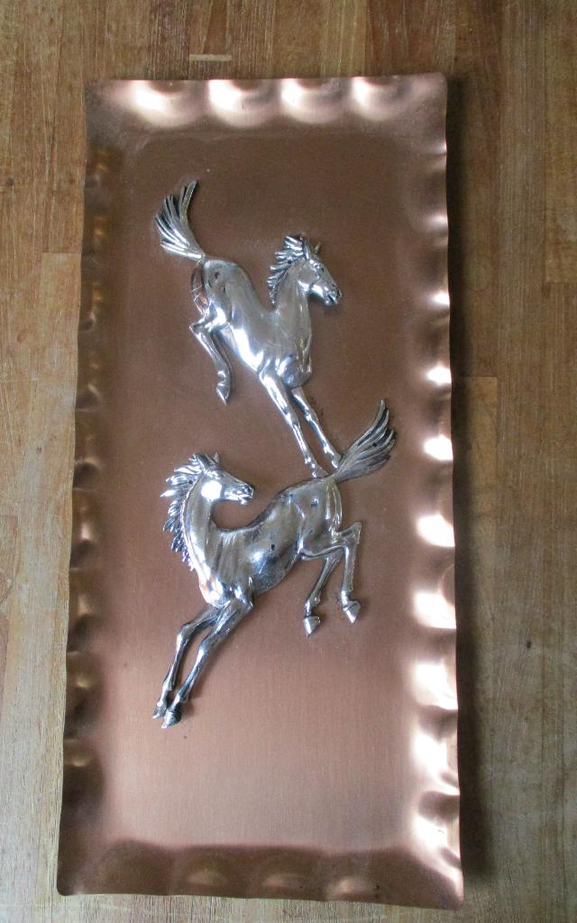 Paarden wanddecoratie retro decoratie paard koper, Ophalen of Verzenden