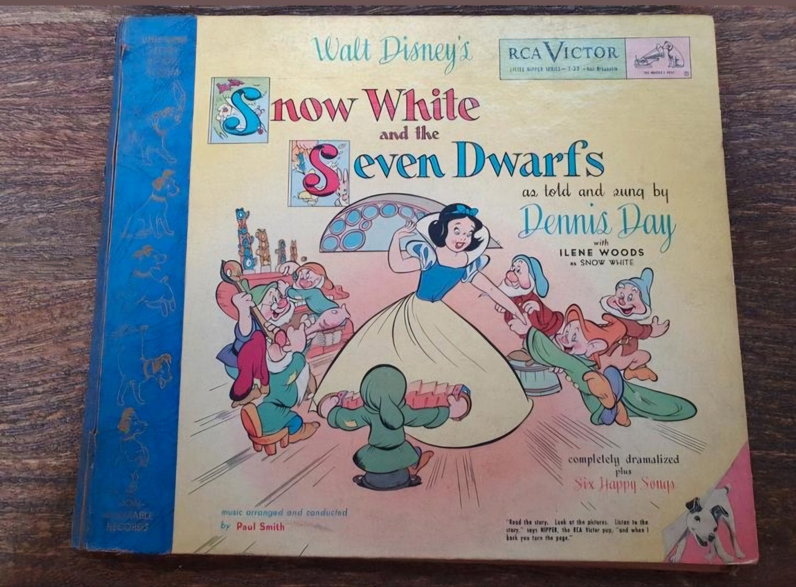 RCA Victor book + records Snow white 2x LP+boek 1949 Disney, Cd's en Dvd's, Gebruikt, Luisterboek, Ophalen of Verzenden, Dubbel-LP