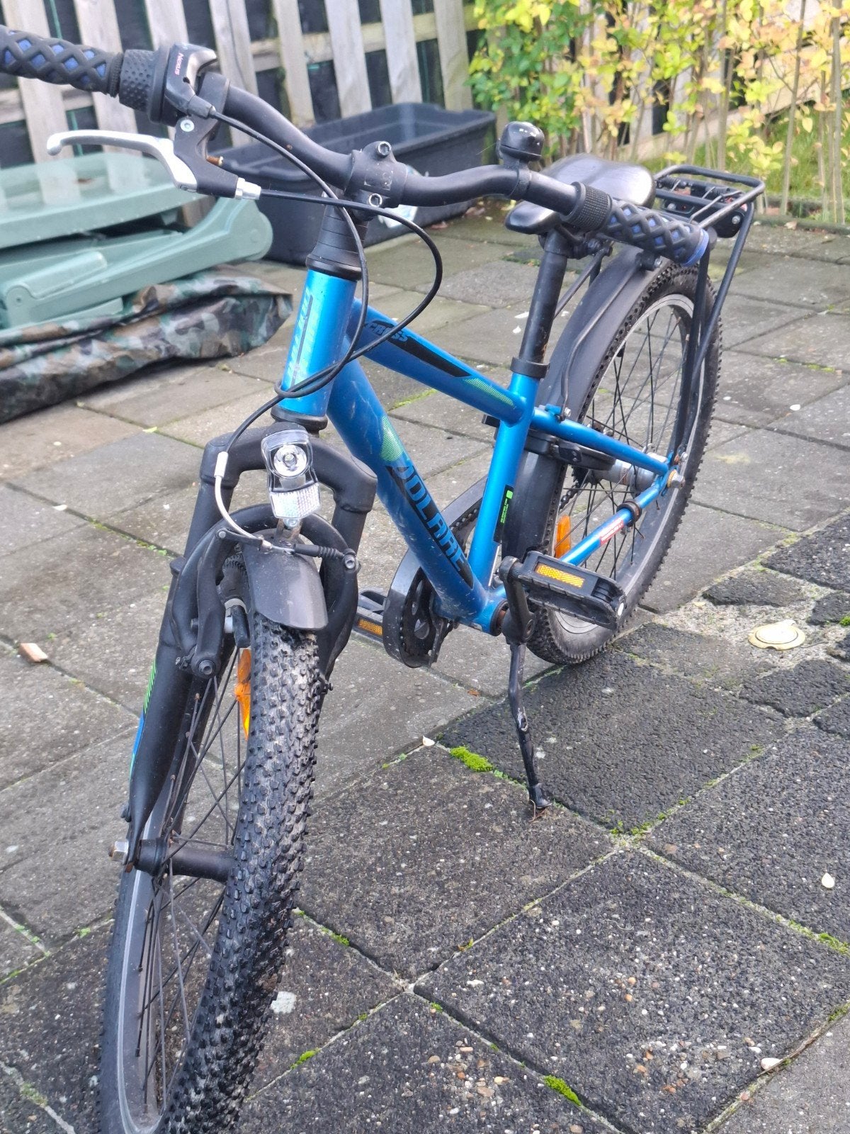 Blauwe 20 inch kinderfiets met versnellingen en bagagedrager, Ophalen