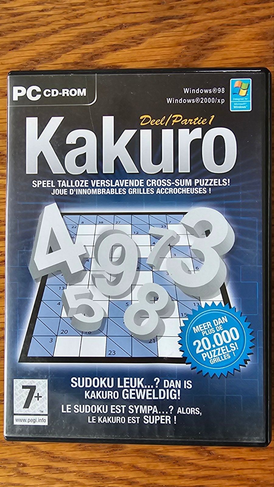 Kakuro Deel/Partie 1 PC CD-ROM - Meer dan 20.000 puzzels!, Puzzel en Educatief, 1 speler, Ophalen of Verzenden, Zo goed als nieuw