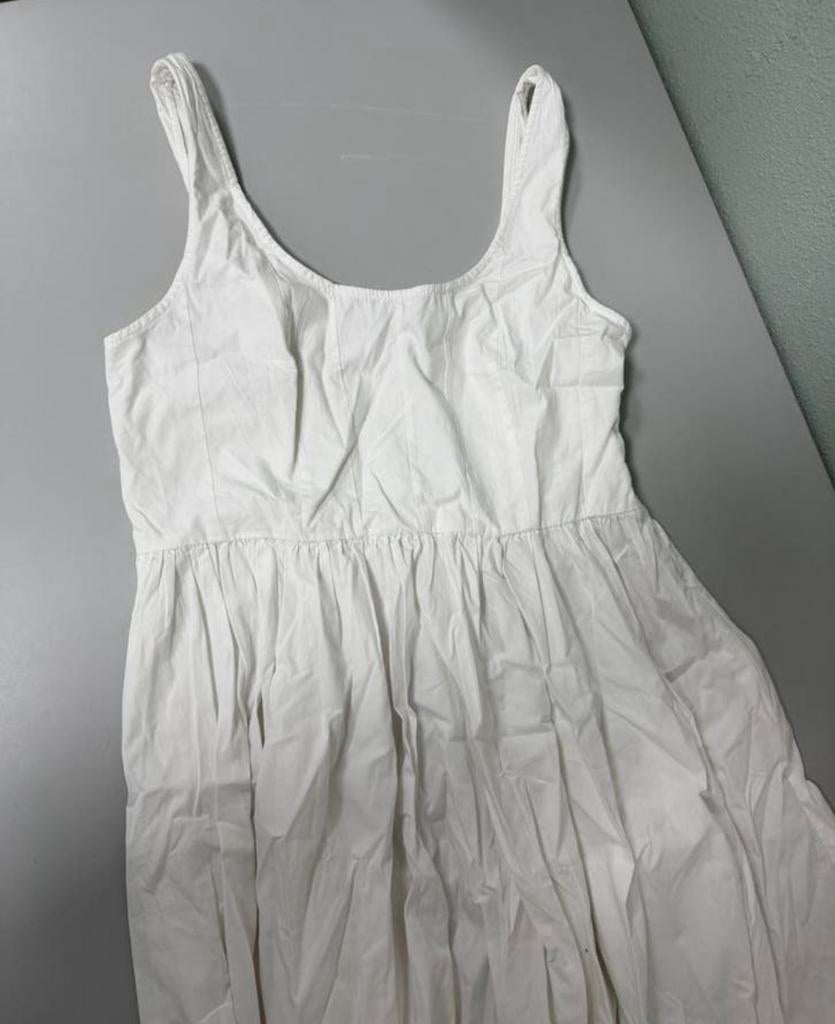 M&S Collection jurk wit maat 42 (L) katoen midi dress nieuw, Kleding | Dames, Jurken, Wit, Maat 42/44 (L), Nieuw, Ophalen of Verzenden