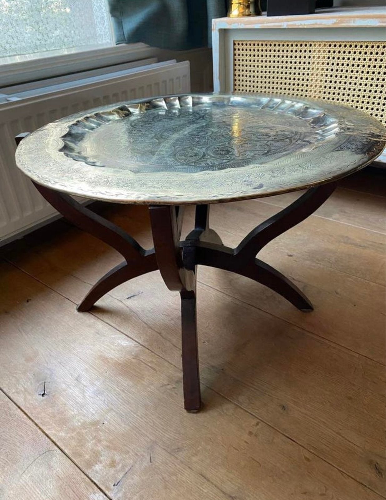 Oosterse bijzettafel met inklapbaar onderstel, Ophalen of Verzenden