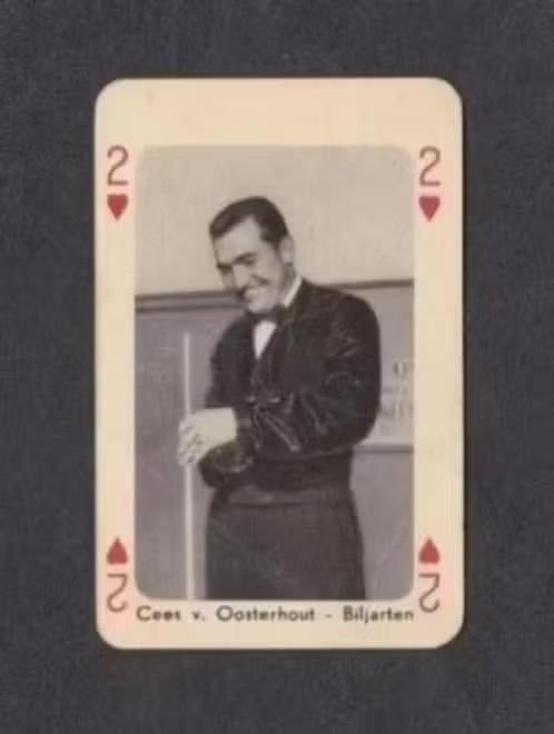 Speelkaart Cees van Oosterhout Biljarten Rotterdam Jaren 50., Ophalen of Verzenden, Zo goed als nieuw