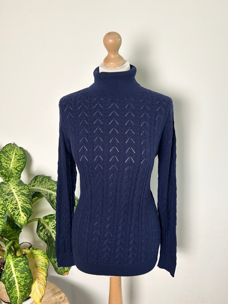 King Louie maat XL mooie blauwe col trui top 3484