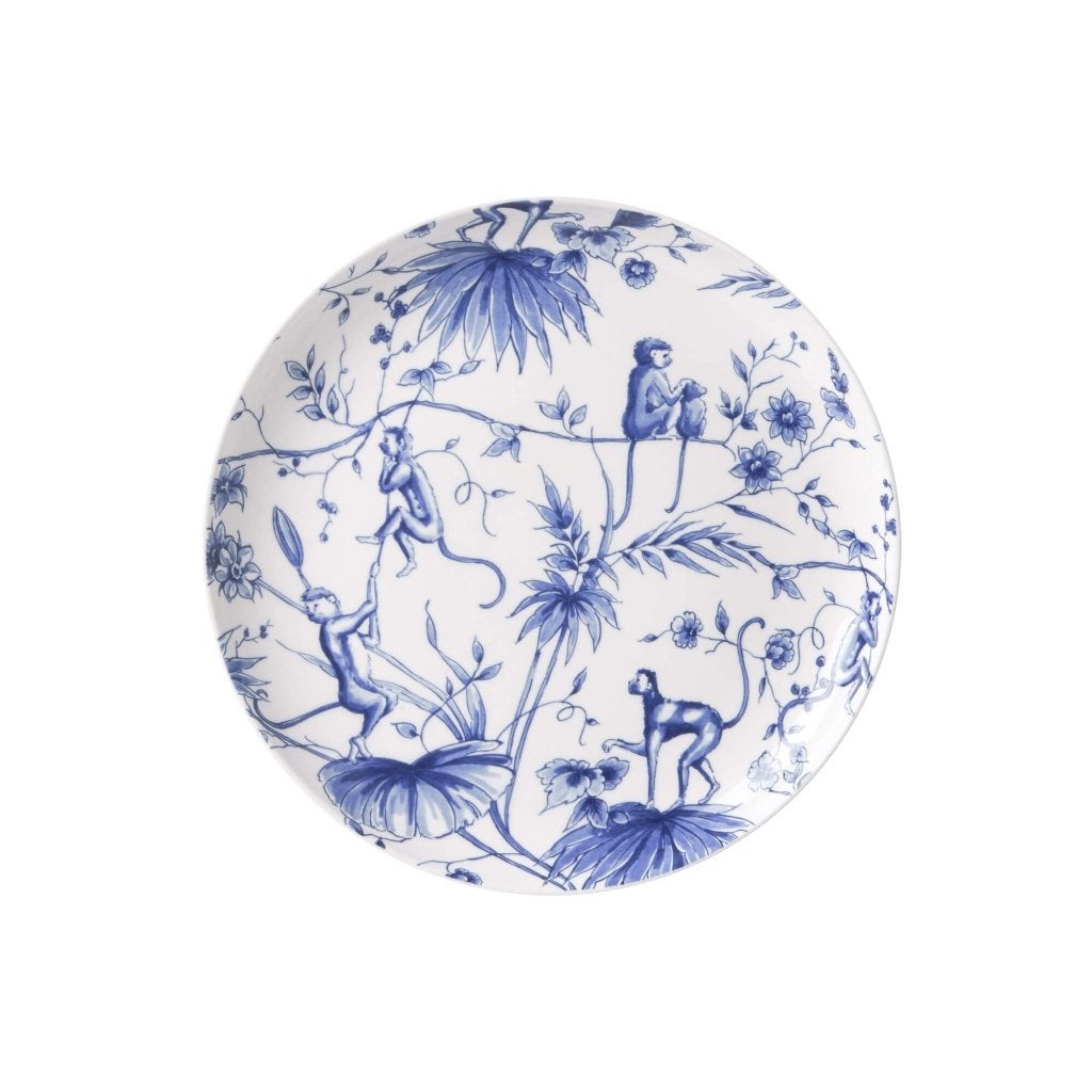 Heinen Delfts Blauw Janny ontbijtbord Aapjes 21 cm, Overige merken, Ophalen of Verzenden, Delftsblauw, Bord(en)