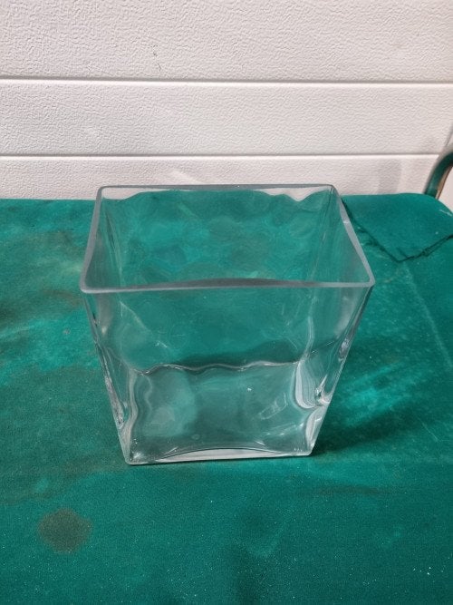 vaas vierkant dik glas, Ophalen of Verzenden
