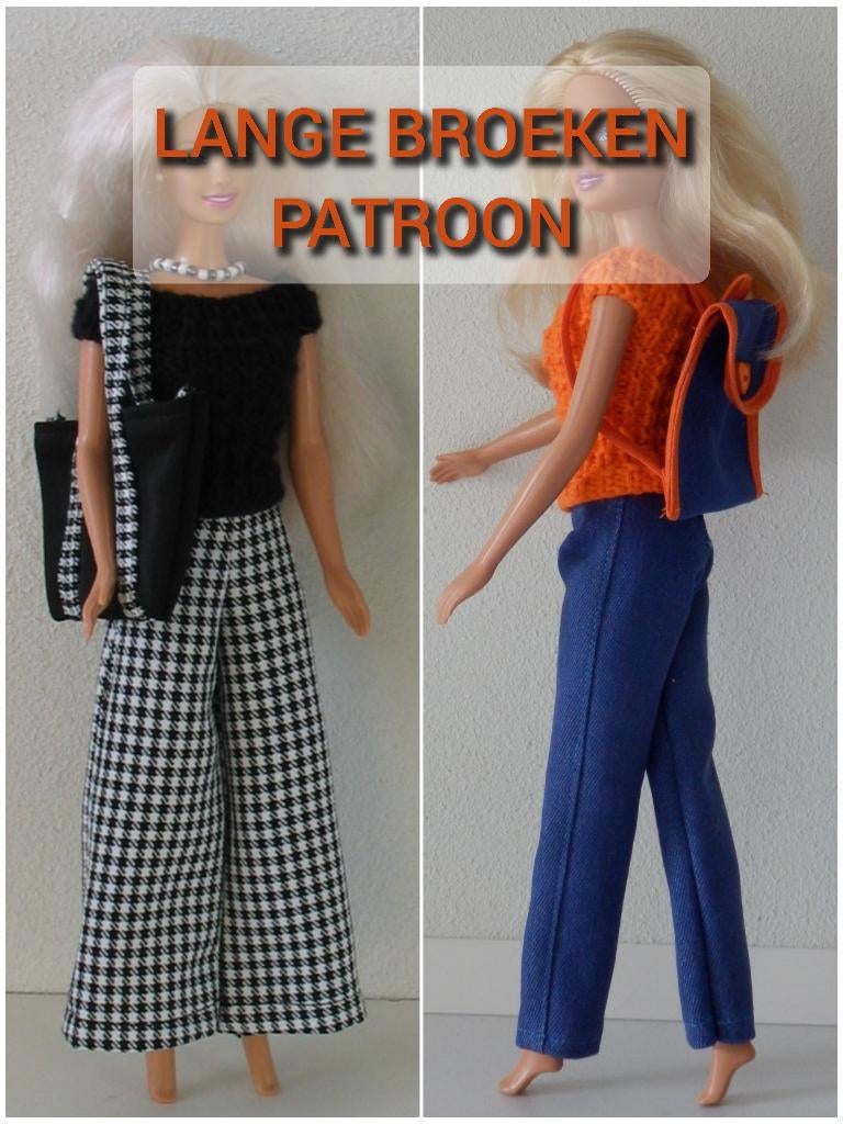 Naaipatroon barbiekleertjes - lange broeken + stofjes, Ophalen, Nieuw, Barbie