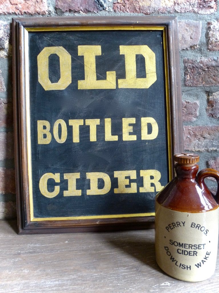 Handgeschilderd Old Bottled Cider sign / antiek / mancave, Reclamebord, Ophalen of Verzenden, Zo goed als nieuw, B6
