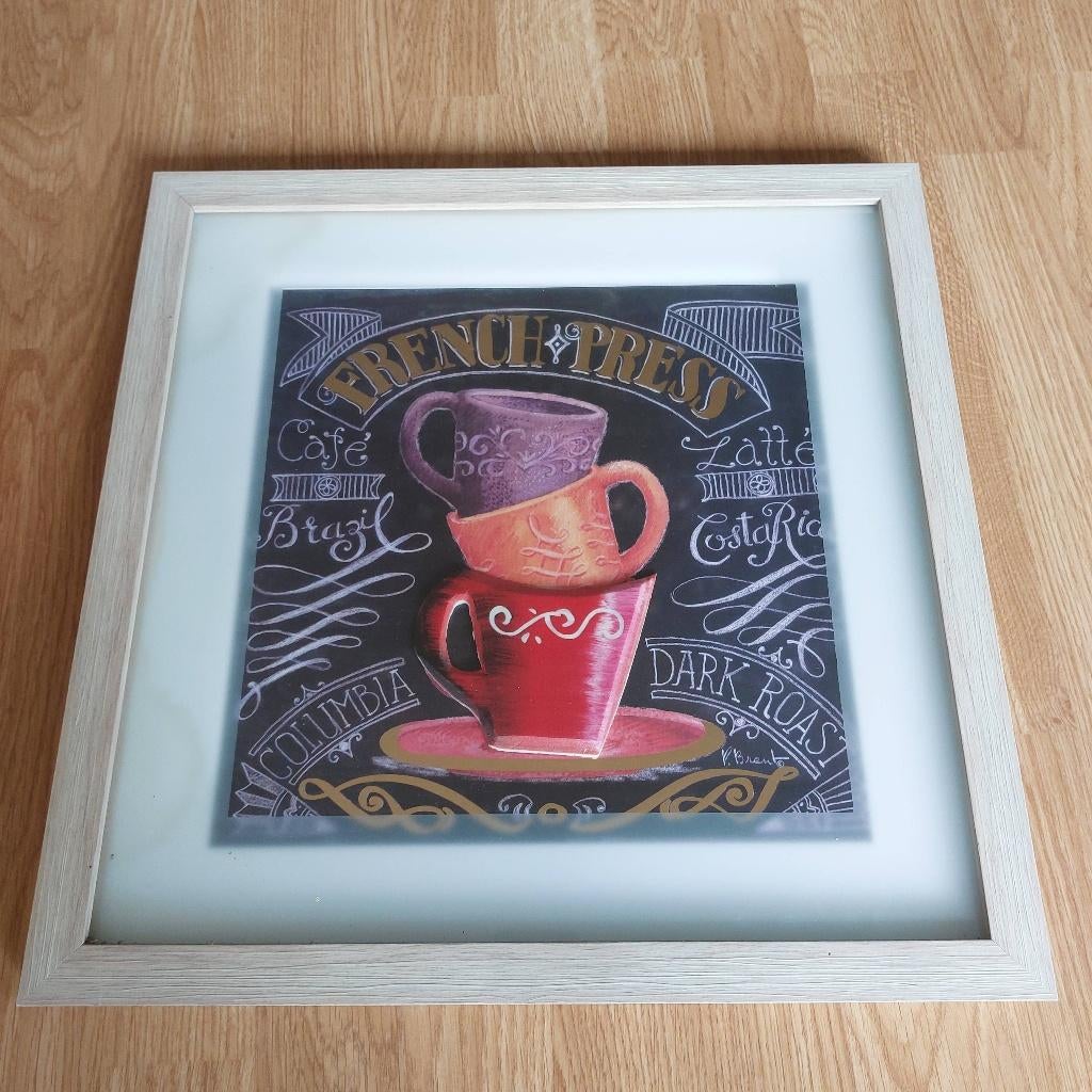Mooie Koffie lijst, 43x43x2,5cm, Minder dan 50 cm, Ophalen of Verzenden, Zo goed als nieuw, Minder dan 50 cm