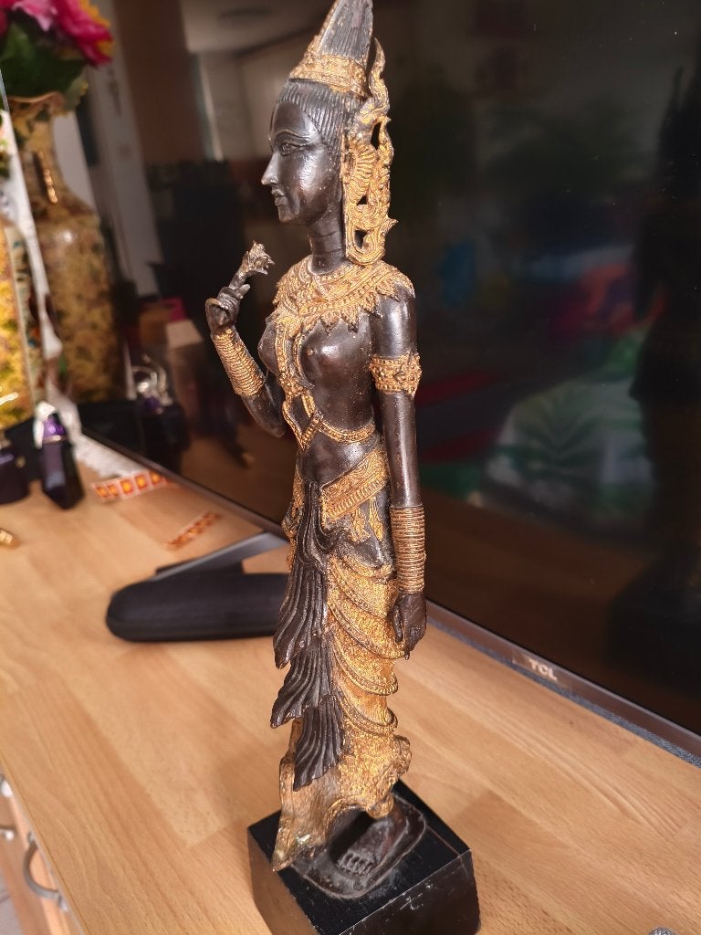 apsara thai danseres brons 38cm 1.5kg, Ophalen of Verzenden, Brons