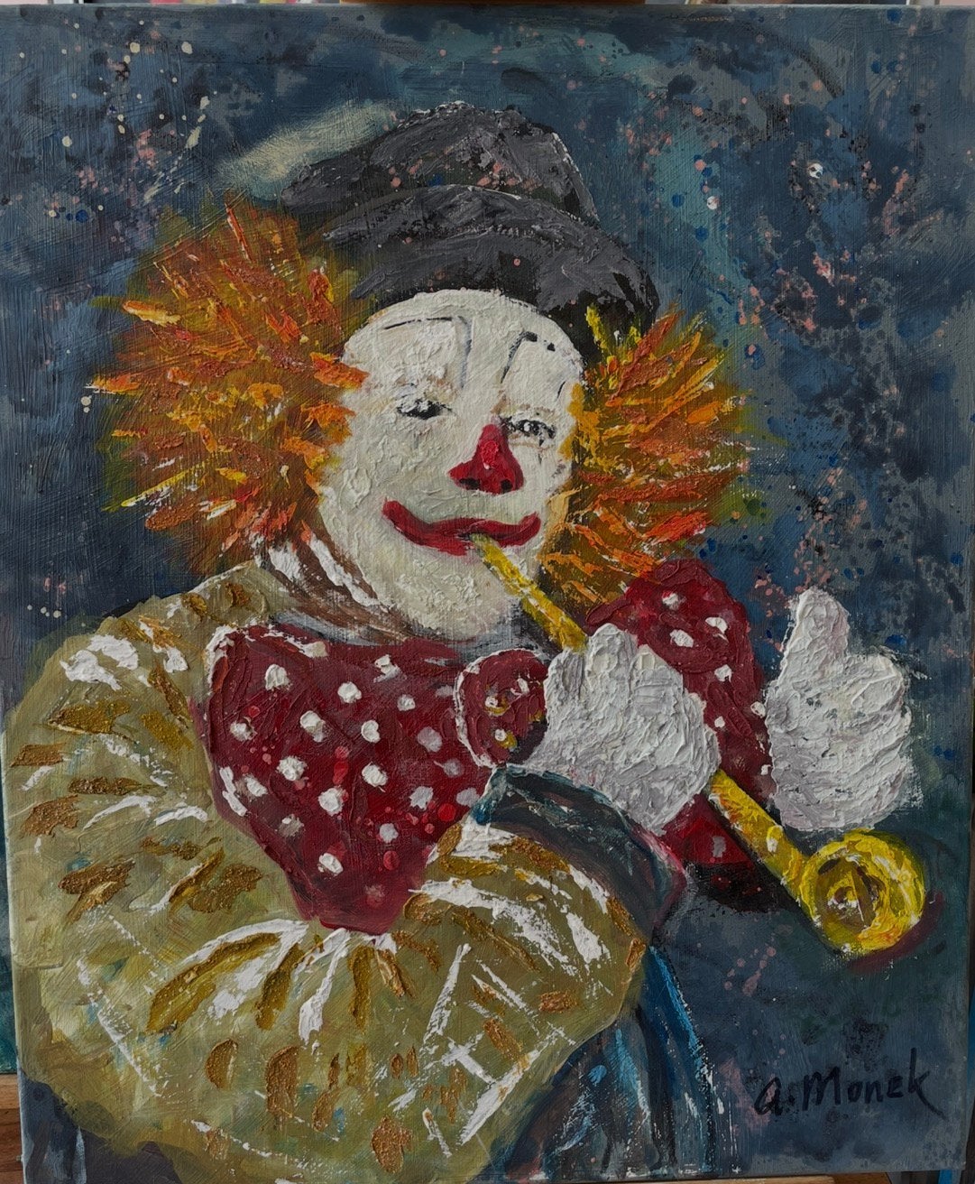Clown schilderij, Ophalen