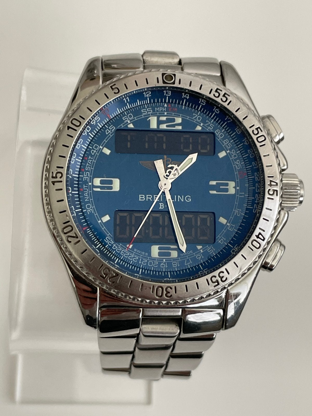 Breitling B-1 Chronometre   Staal Blauw, Staal, Gebruikt, Staal, Breitling