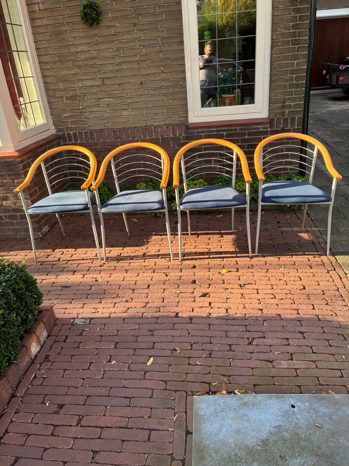 4 eetkamer stoelen, Ophalen, Gebruikt, Vier, Industrieel
