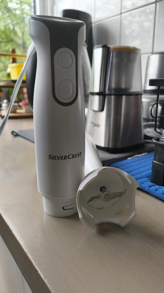 SilverCrest Staafmixer - Wit/Grijs, Witgoed en Apparatuur, Blenders, Gebruikt, Blender, Ophalen of Verzenden