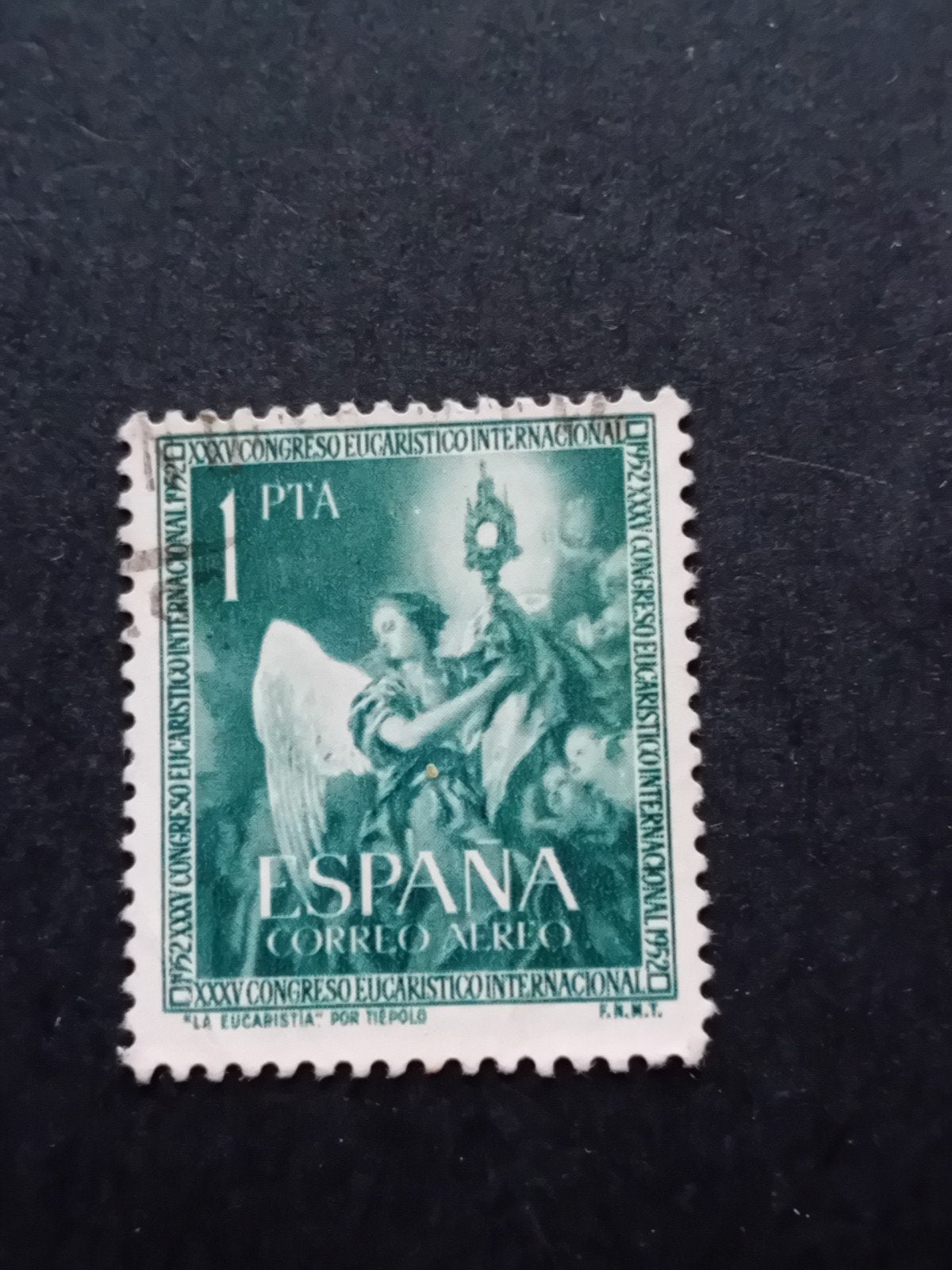 Spanje 1952 Luchtpostzegel XXXV Eucharistisch Congres, Ophalen of Verzenden, Overige landen