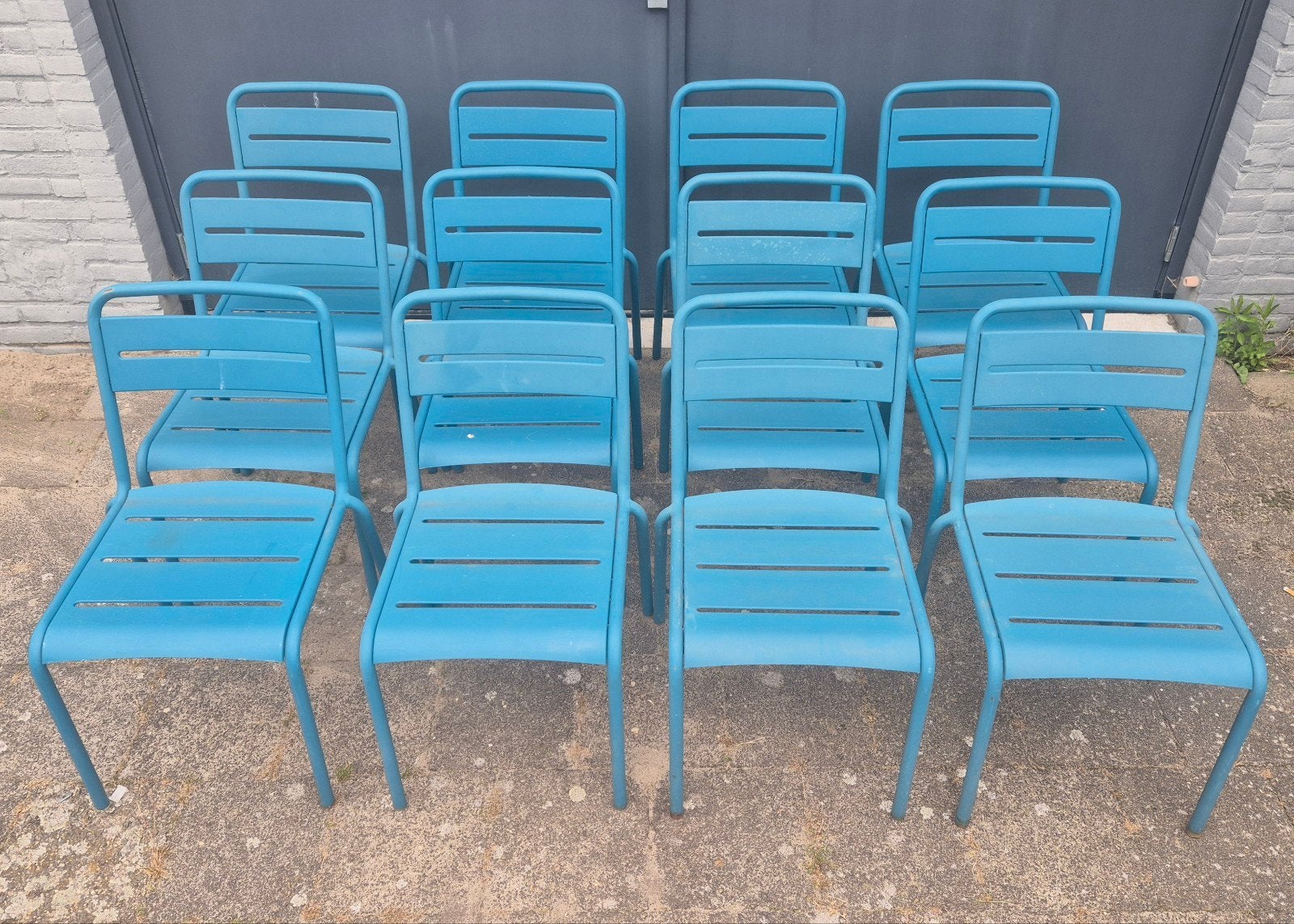Originele EMU Star design tuinstoelen blauw, Ophalen, Gebruikt, N.v.t, Metaal