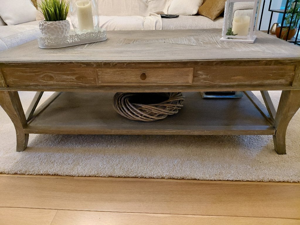 RUSTIEK, EIKEN SALONTAFEL, Huis en Inrichting, Tafels | Salontafels, Ophalen, Gebruikt, 100 tot 150 cm, Eikenhout