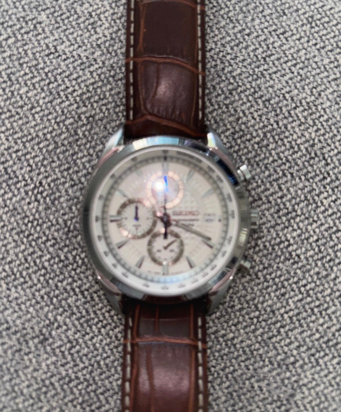 Horloge Seiko Flightmaster Pilot Chronograaf, Sieraden, Tassen en Uiterlijk, Horloges | Heren, Seiko, Leer, Staal, Polshorloge