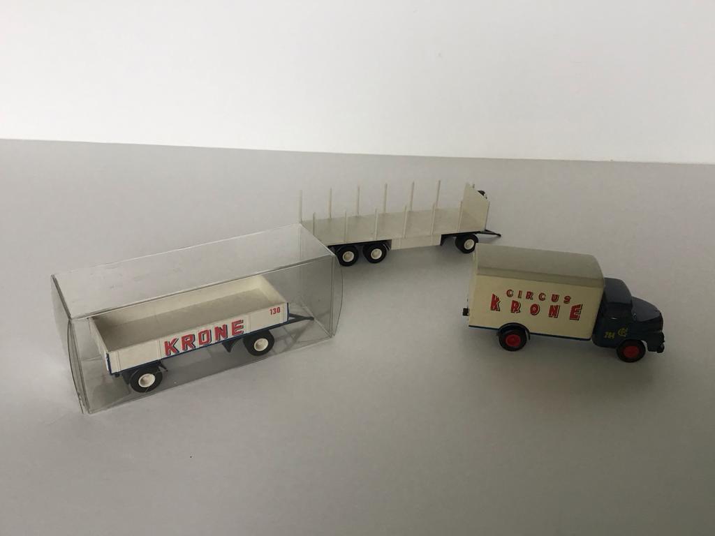 Brekina Voertuigen Circus Krone - Set van 3, Overige merken, 1:50 of kleiner, Overige typen, Ophalen of Verzenden