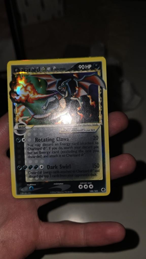 Charizard Gold Star Pokémon Kaart - Zeldzaam, Ophalen of Verzenden, Gebruikt, Losse kaart, Foil