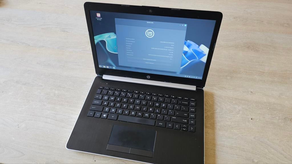 HP Laptop N4000 8GB DDR4 64GB eMMC Linux Mint, Gebruikt, 2 tot 3 Ghz, 8 GB, Ophalen of Verzenden