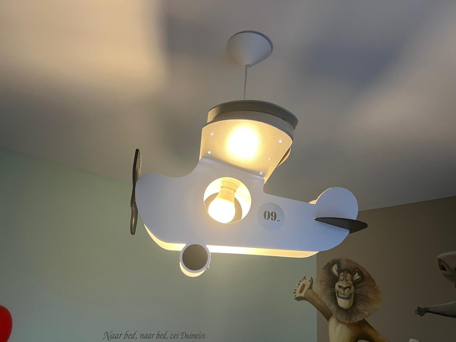 Stoere vliegtuiglamp, Overige stijlen, Ophalen of Verzenden, Zo goed als nieuw, Wit