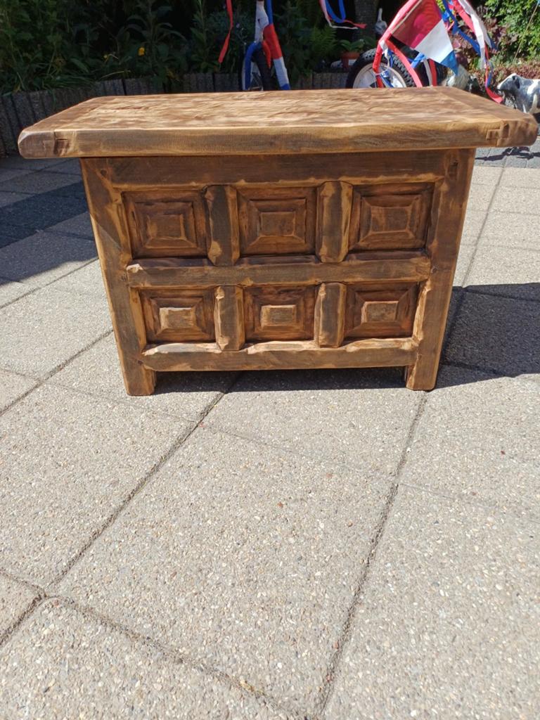 Massief eiken kistje - Decoratieve opbergkist, Ophalen, Eikenhout, Minder dan 50 cm, Minder dan 50 cm