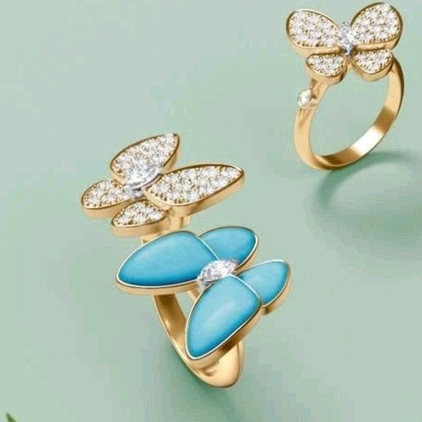 Prachtige vlinder ring in between , verstelbaar, Ophalen of Verzenden, Nieuw, Overige materialen, Dame