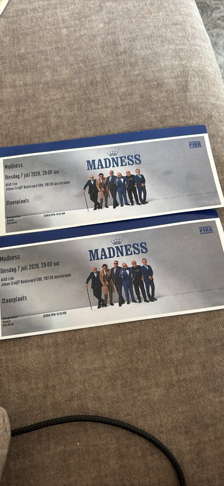 Madness tickets afas live 7 juli staan plaatsen, Twee personen, Juli