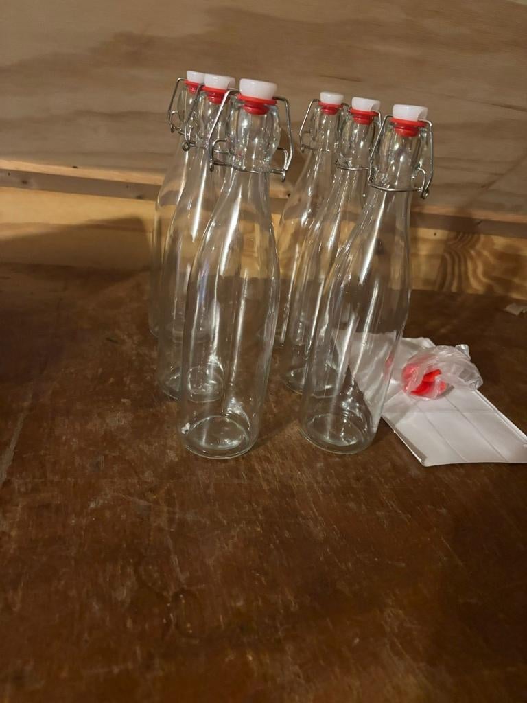 Glazen flesjes met klemdeksel, Berliner Straße 191 06116 Halle (Saale) Duitsland, Relaxdays GmbH, Nieuw, Ophalen of Verzenden