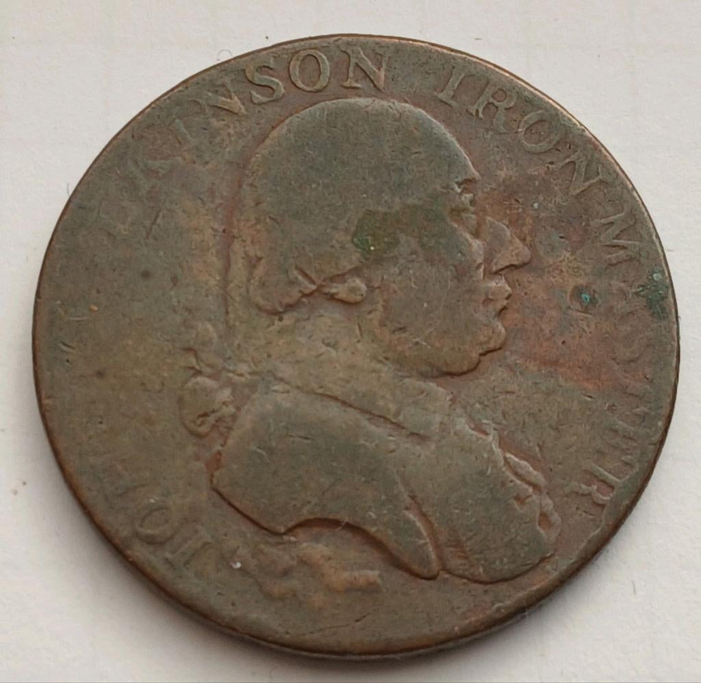 1/2 Half Penny 1790 Engeland Warwickshire John Wilkinson, Postzegels en Munten, Munten | Europa | Niet-Euromunten, Overige landen