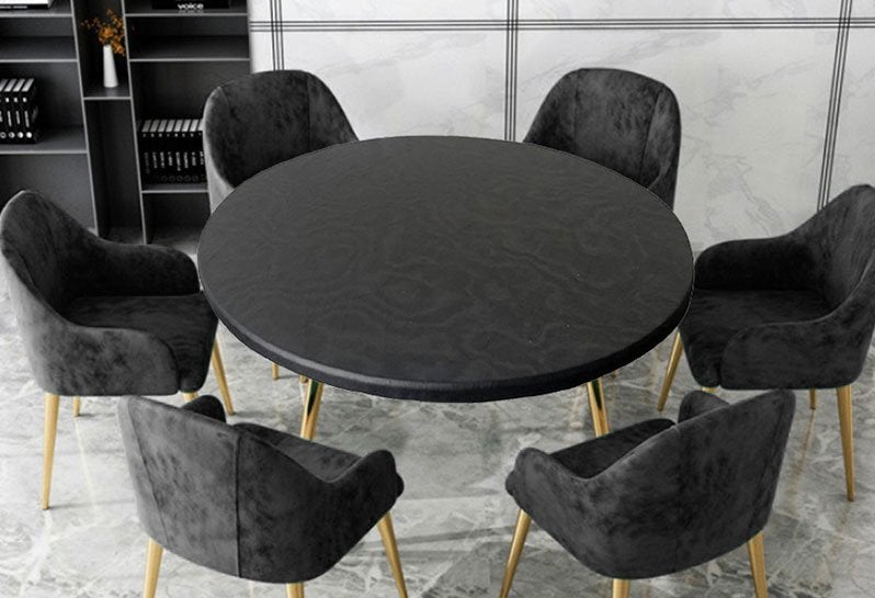 Zwarte Ronde Tafelhoes Tafel Laken Tafellaken Tafelkleed, Verzenden, Nieuw, Rond