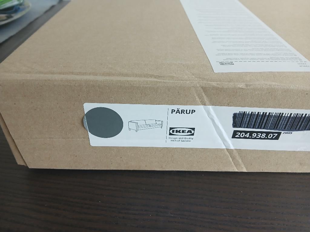 Ikea Parup, hoes 3 zits bank. Vissle grijs. Nieuw!, Ophalen of Verzenden, Nieuw