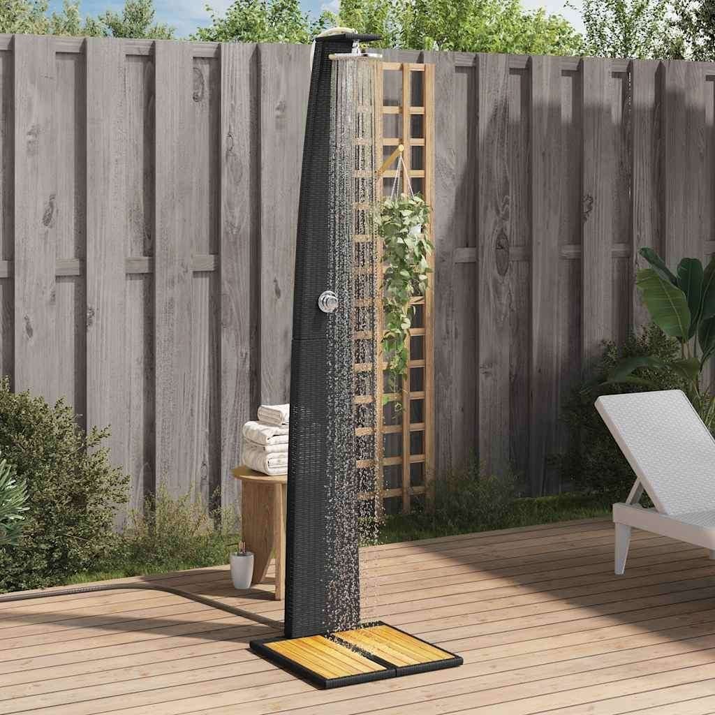 Tuindouche buitendouche poly rattan zwart GRATIS BEZORGD!, Verzenden, Overige typen, Nieuw, Nvt