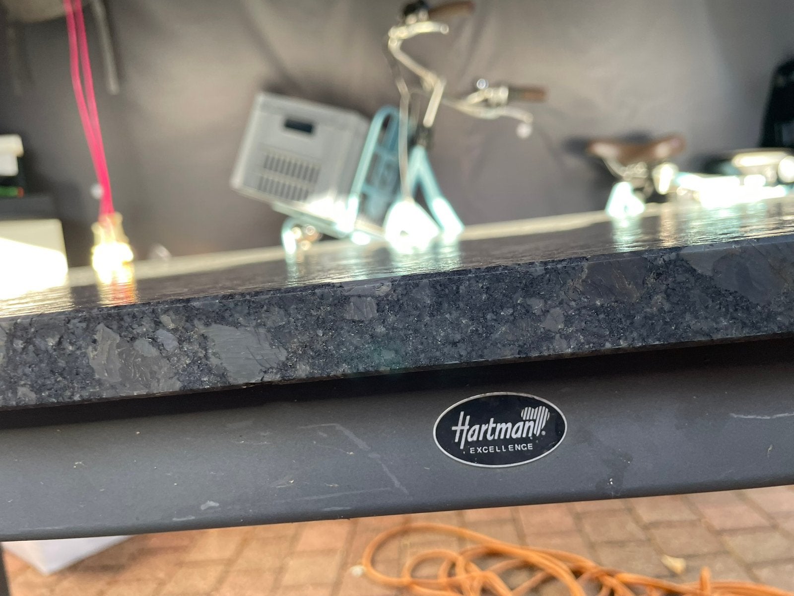 Hartman natuursteen tuintafel, Tuin en Terras, Ophalen, Gebruikt, Rechthoekig, Aluminium
