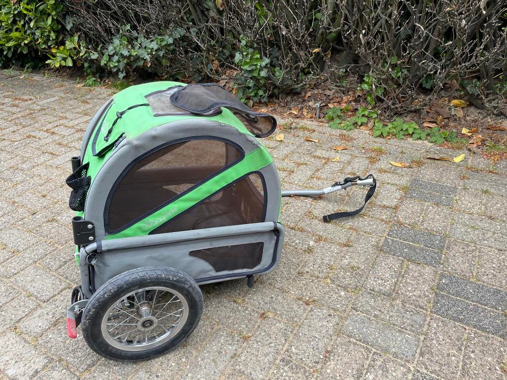 Doggie Ride Hondenfietskar - Groen/Grijs, Ophalen of Verzenden, Gebruikt, Hondenkar, 20 tot 40 kg